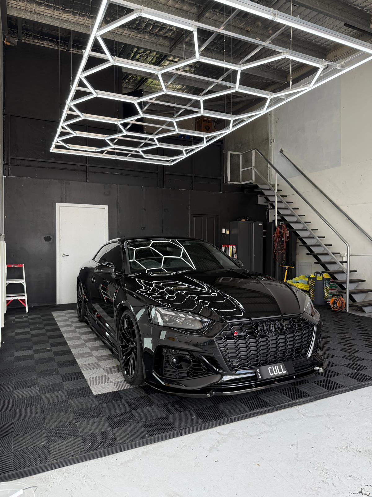 Black Audi RS5 'CULL' in the A1 Auto Styling workshop after a 10-Year ceramic coating